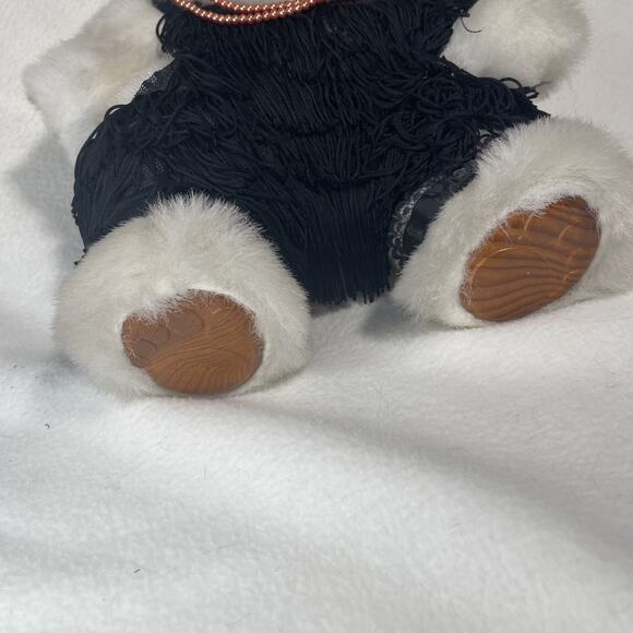 ROBERT RAIKES Applause White Bear with Black Flapper Dress & Headband 1986 - Picture 5 of 8